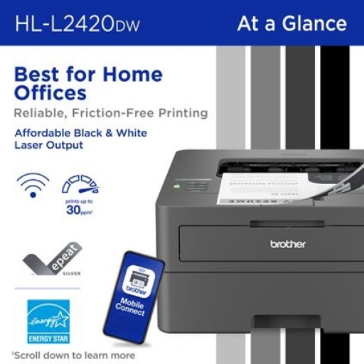 Brother HL-L2420DW, Wireless Monochrome Laser Printer