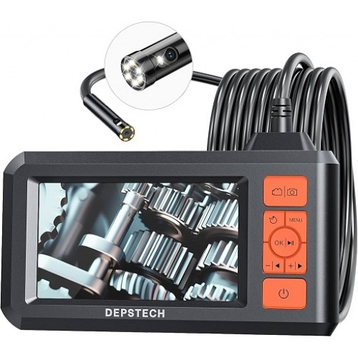 DEPSTECH Camera with 7.9mm IP67 Waterproof Lens, Sewer Camera 4.3" LCD Screen, 7 LED