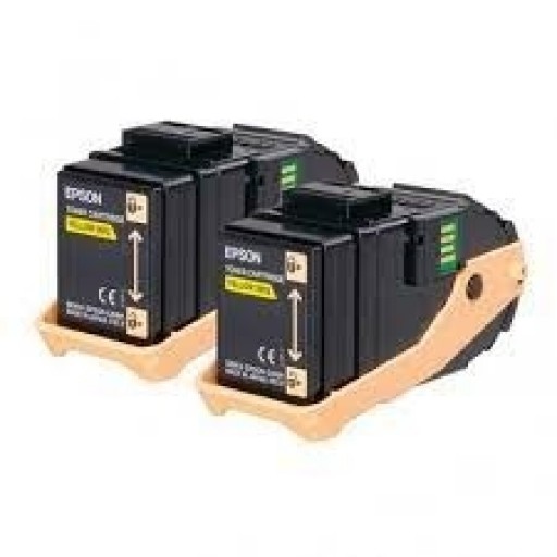 Epson C13S050606, Toner Cartridge Yellow Twin Pack, AcuLaser C9300- Original