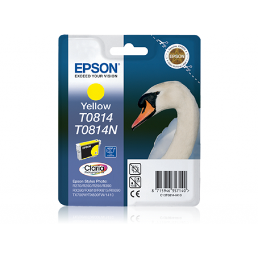 Epson T0814, Ink Cartridge Yellow, R270, R290, R295, R390, RX590- Original
