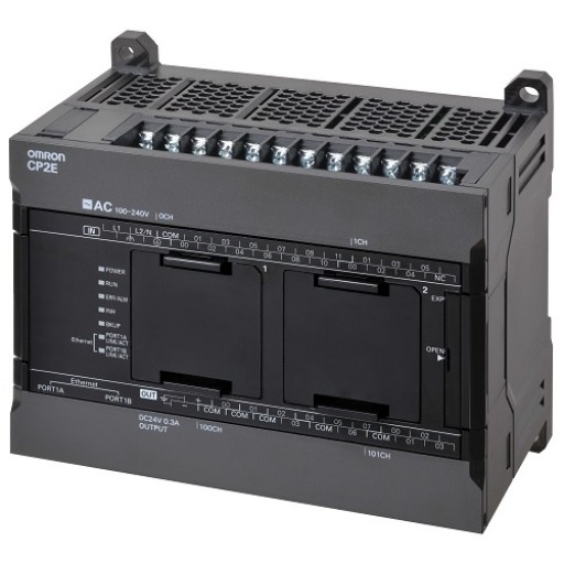 Omron CP2E-N30DT1-D, CP2E series compact PLC - Network type; 18 DI, 12DO; PNP output; Power supply 24 VDC; 10 kStep Program memory