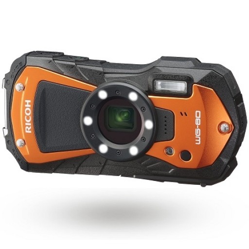 Ricoh WG-80, Orange Waterproof Digital Camera