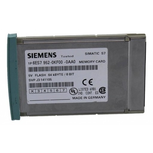 Siemens 6ES7952-0KF00-0AA0, S7, memory card for S7-400, long design, 5V Flash EPROM, 64 Kbyte 