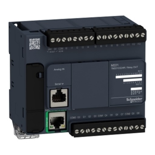 Schneider TM221CE24R, logic controller, Modicon M221, 24 IO, relay, Ethernet