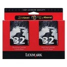 Lexmark 80D2956 No.32 Ink Cartridge - Black Multipack Genuine