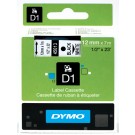 Dymo S0720530, Black on White D1 Tape 12mm- Original