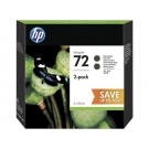 HP P2V33A, NO.72, Ink Cartridge Matte Black 2-Pack, T790, T1100, T1200, T1300- Original