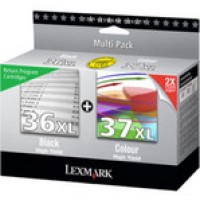 Lexmark 80D2978 No.36XL & No. 37XL Ink Cartridge - Black & Tri-Colour Multipack Genuine