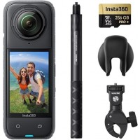 Insta360 CINSABMA-M, X4 Motorcycle Bundle - 8K Waterproof 360 Action Camera, 4K Wide-Angle Video, Invisible Selfie Stick, Removable Lens Guards, 135 Min Battery Life, AI Editing, Stabilization, for Sports, Travel 