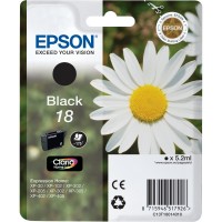 Epson C13T18014010, Ink Cartridge Black, No.18, XP102, 205, 302, 405- Original