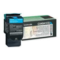 Lexmark C540A1CG, Return Program Toner Cartridge Cyan, C540, C543, C544, C546- Original