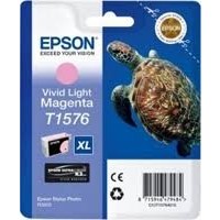 Epson T1576, Ink Cartridge Light Magenta, Stylus Photo R3000- Original