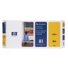 HP C4953A, No.81, Yellow Printhead & Cleaner, Designjet 5000, 5500- Original 
