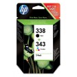 HP SD449EE, No.338 / No.343 Ink Cartridge Black & Tri-Colour Multipack, OfficeJet 6200, 6213, 7213- Original