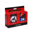 Lexmark 80D2126E No.16 & No.26 Ink Cartridge - Black & Tri-Colour Multipack Genuine
