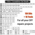 Precision Screwdriver Set, 170 in 1, PC, Computer, Phone, Electronics Repair Tool Kit