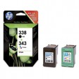 HP SD449EE, No.338 / No.343 Ink Cartridge Black & Tri-Colour Multipack, OfficeJet 6200, 6213, 7213- Original